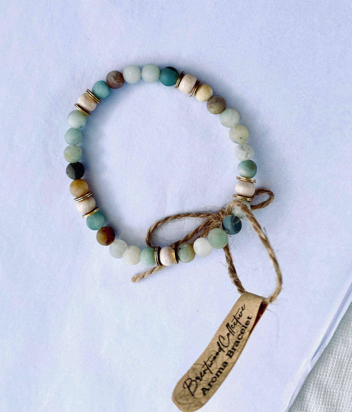 Inner Strength Aroma Bracelet – Amazonite & Cypress Wood