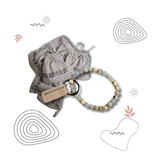 Inner Strength Aroma Bracelet – Amazonite & Cypress Wood