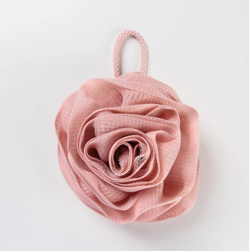 πΈ The Aurrina Rose Bloom Bath Pouf β Blush Pink Radiance