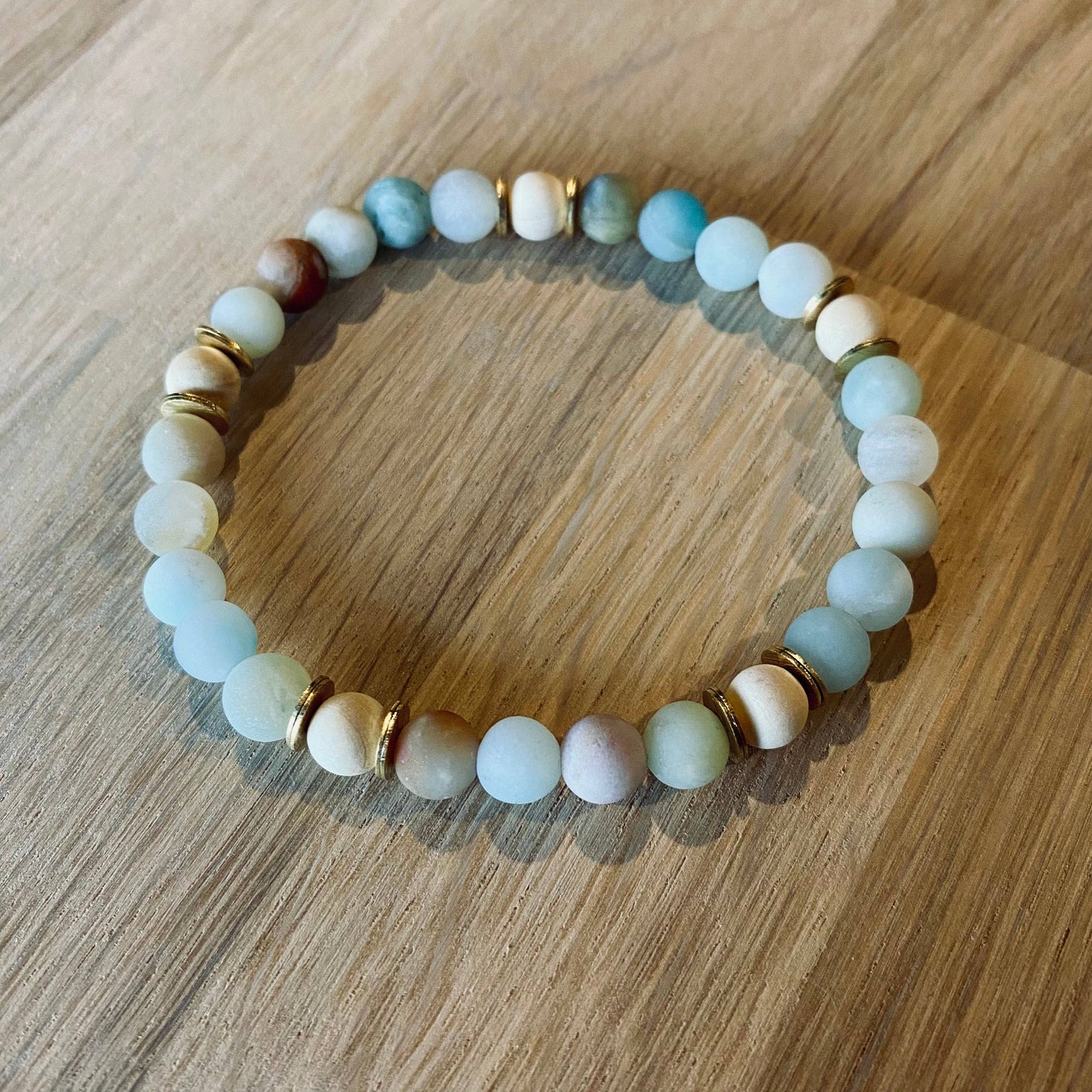 Inner Strength Aroma Bracelet – Amazonite & Cypress Wood